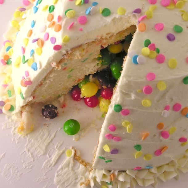 Confetti Cake Filled with Candy