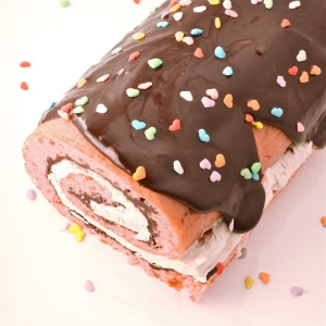 Chocolate covered Strawberry cake roll-- all fixed!!!