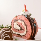 Chocolate covered strawberry Cake roll!!