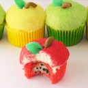Apple cupcakes filled with seeds
